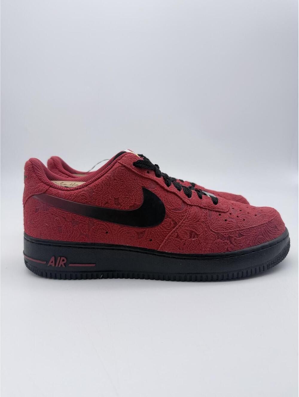 Nike Air Force 1‎ Low Men's Sneakers Miami Heat Red Black Size 8.5 Pre-Owned EUC